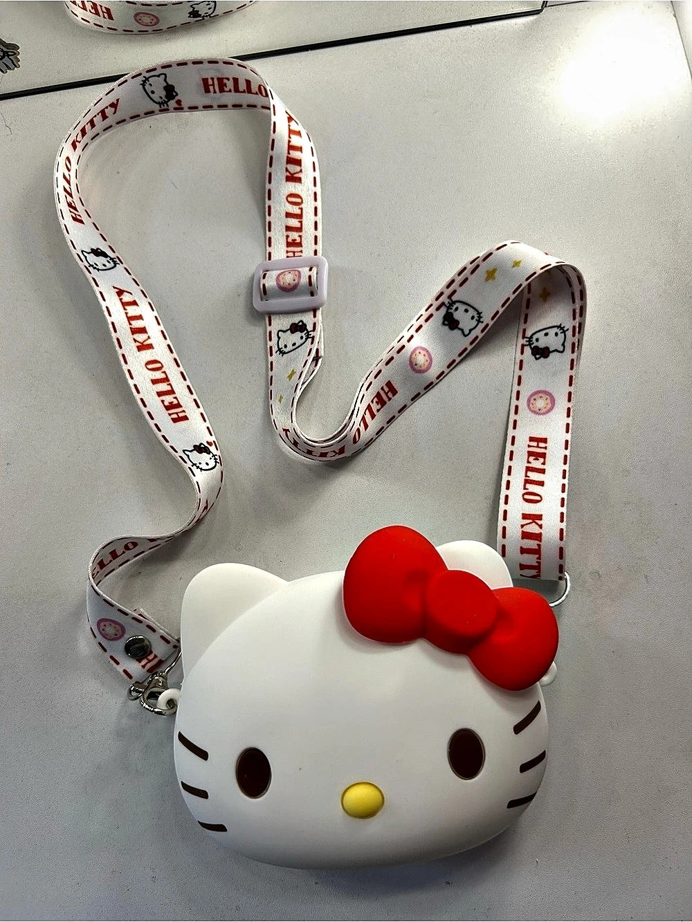 Sanrio Hello Kitty Silicone Crossbody Bag White & Red
